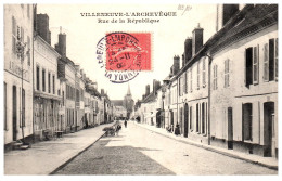 89 VILLENEUVE L'ARCHEVEQUE - Perspective Rue De La Republique  - Villeneuve-l'Archevêque