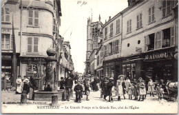 77 MONTEREAU - Grande Pompe Et La Grande Rue Cote Eglise - Montereau