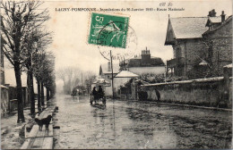 77 LAGNY POMPONNE - Crue De 1910, La Route Nationale  - Lagny Sur Marne