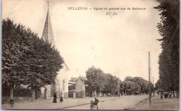 92 BELLEVUE - Eglise Et Grande Rue De Bellevue. - Sonstige & Ohne Zuordnung