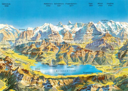 13162419 Brienzersee BE Panoramakarte Eiger Moench Brienzersee BE - Otros & Sin Clasificación