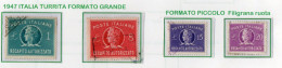 Italia 1947-1952 Recapito Autorizzato 4 Valori Fil. Ruota Alata Usati (escluso Foglio D'album) - Impuestos