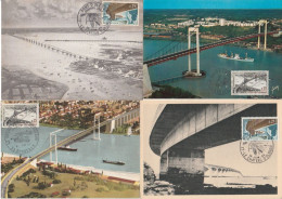 Lot " PONTS " Sur 4 Cartes Maximum De 1966 Et 1967 N° YT 1489 Et 1524 Parfait état. CM à Saisir !!! - Bridges