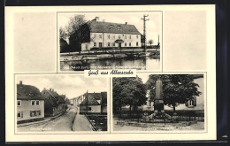 AK Albersroda, Gasthaus Zur Linde Mit Bäckerei U. Materialwarenhandlung, Kriegerdenkmal 1914-18, Dorfstrasse  - Andere & Zonder Classificatie