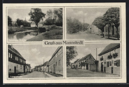 AK Mannstedt, Brauhaus-Brücke, Langestrasse, Lindenstrasse  - Autres & Non Classés