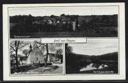 AK Borgau, Kirche, Partie Aus Dem Tal, Panorama  - Andere & Zonder Classificatie