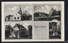 AK Beuna, Kriegerdenkmal, Gasthof Zur Goldenen Krone Und Schule  - Sonstige & Ohne Zuordnung