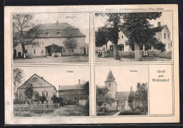 AK Wallendorf, Bäckerei Und Materialwarenhandlung Von Franz Müller, Rittergut, Mühle, Kirche  - Other & Unclassified