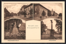 AK Straussfurt, Kriegerdenkmal 1914-18, Strassenpartien  - Autres & Non Classés