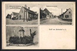 AK Bottendorf A. U., Materialwarenhandlung H. Marschall In Der Schönewerdaerstrasse, Kriegerdenkmal 1914-18  - Andere & Zonder Classificatie