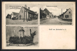 AK Bottendorf A. U., Materialwarenhandlung H. Marschall In Der Schönewerdaerstrasse, Kriegerdenkmal 1914-18  - Sonstige & Ohne Zuordnung