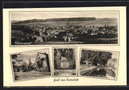 AK Farnstedt, Totalansicht, Partie Mit Kirche, Denkmal 1914 /18, Am Dorfteich  - Altri & Non Classificati