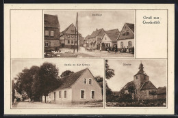 AK Grockstädt, Dorflage, Schule, Kirche  - Autres & Non Classés