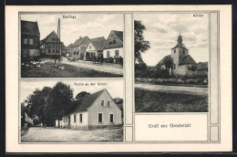 AK Grockstädt, Dorflage, Kirche, Partie An Der Kirche  - Andere & Zonder Classificatie