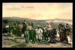 TUNISIE - SCENES ET TYPES - EDITEUR GARRIGUES CARTE COLORISEE - CARAVANE - Tunisia