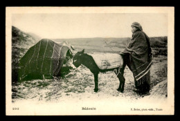 TUNISIE - SCENES ET TYPES - EDITEUR F. SOLER CARTE PIONNIERE - BEDOUIN - ANE - Tunisie