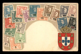 PORTUGAL - TIMBRES ET BLASON - CARTE GAUFREE - Otros & Sin Clasificación