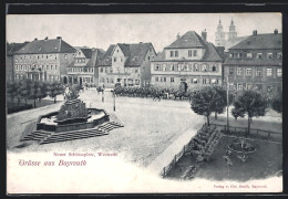 AK Bayreuth, Westseite Des Neuen Schlossplatz Mit Dem Brunnen  - Bayreuth