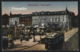 AK Wilhelmshaven, Strassenbahn Auf Dem Bismarckplatz  - Tranvía