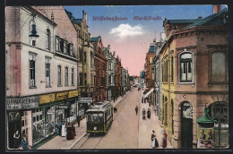 AK Wilhelmshaven, Blick Auf Die Markthalle Mit Strassenbahn  - Tram