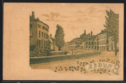 Lithographie Bruges, Pont Des Augustins  - Andere & Zonder Classificatie