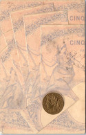 THEMES - MONNAIES - Representation Billets 5f Et 20f Or  - Coins (pictures)