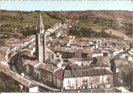 MONTAGNAC (34) Vue Aérienne - Centre Ville , L'Eglise Et Route De Mèze  CPSM GF - Montagnac