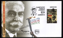 Spain FDC 2016 Yvert 4781, Pierre De Coubertin Modern Olympic Games - UPAEP - FDC