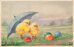 FETES - VOEUX - Joyeuses Pâques - Poussins - œufs - Colorisé - Carte Postale Ancienne - Pasqua