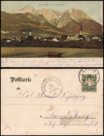 Ansichtskarte Garmisch-Partenkirchen Stadt Mit Zugspitze 1902 - Garmisch-Partenkirchen