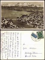 Ansichtskarte Konstanz Luftbild Bodensee Rheinausfluß Schweizer Alpen 1950 - Konstanz