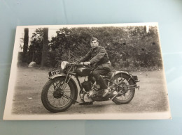 Ancienne Photo Militaire Sur Sa Moto - Cyclisme