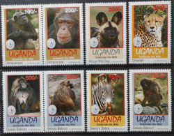 Uganda 1994 Wildlebende Säugetiere Mi 1429/36** Sierra Club - Oeganda (1962-...)