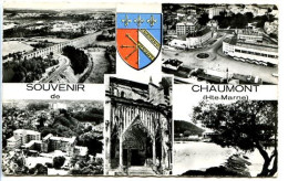 CPSM 9 X 14  Haute-Marne   Souvenir De CHAUMONT  La Préfecture  Le Viaduc  Place De L'Etoille  Cathédrale - Chaumont