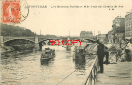 94 ALFORTVILLE. Les Bateaux Parisiens Et Péniche Byrrh Avec Pêcheur à La Ligne 1911 - Alfortville