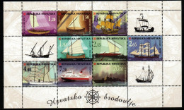 Kroatien 1998 - Mi.Nr. 473 - 481 Kleinbogen - Postfrisch MNH - Schiffe Ships - Schiffe