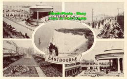 R355891 Greetings From Eastbourne. Beachy Head And Lighthouse. Grand Parade Band - World