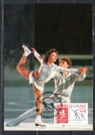 FRANCE FRANCIA 1990 1991OLYMPIC GAMES JEUX OLYMPIQUES ALBERTVILLE PATINAGE ARTISTIQUE 2.30fr+20c MAXI MAXIMUM CARD CARTE - 1990-1999