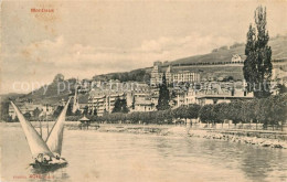 13114107 Montreux VD Ansicht Vom Genfersee Aus Segelboot Montreux - Sonstige & Ohne Zuordnung