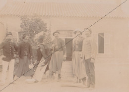 Photo Afrique Algérie Sous Officiers à Djelfa Souvenir Mission Géodésique Militaire Boulard Gentil - Antiche (ante 1900)