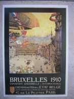 Avion / Airplane / Dirigeable / BRUXELLES 1910 / Exposition Universelle / Affichette / Format : 21X29,5cm - Zeppeline