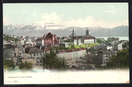 AK Lausanne, Ortsansicht Mit Schloss Gegen Die Alpen  - Lausanne