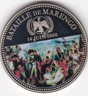 Medaille Colorisée . Napoleon I.  Bataille De Marengo 14 Juin 1800 En Cupronickel , Dans Sa Capsule , FDC - Autres & Non Classés