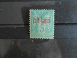 PORT-LAGOS YT 1 TYPE SAGE 5c.vert* - Unused Stamps