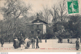 75 PARIS BUTTES CHAUMONT ENTREE DE LA RUE SECRETAN - Parks, Gardens