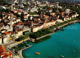 13063319 Ascona Lago Maggiore Fliegeraufnahme Hafen Kirche Ascona - Sonstige & Ohne Zuordnung