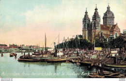 AMSTERDAM PRINZ HENDRIKKADE MET ST NICOLAAS KERK - Amsterdam