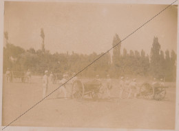 Photo Afrique Algérie Manoeuvre Du Canon 2èm Bat D'inf à  Djelfa Souvenir Mission Géodésique Militaire Boulard Gentil - Antiche (ante 1900)