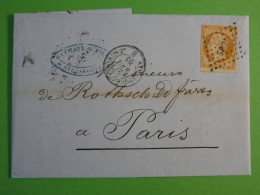 DO15 FRANCE LETTRE     1863  STRASBOURG A PARIS ROTSCHILD   +N°16+ AFF. INTERESSANT+ +++++ - 1849-1876: Klassieke Periode