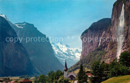 13061507 Lauterbrunnen BE Staubbachfall Mit Kirche Und Grosshorn Lauterbrunnen B - Sonstige & Ohne Zuordnung